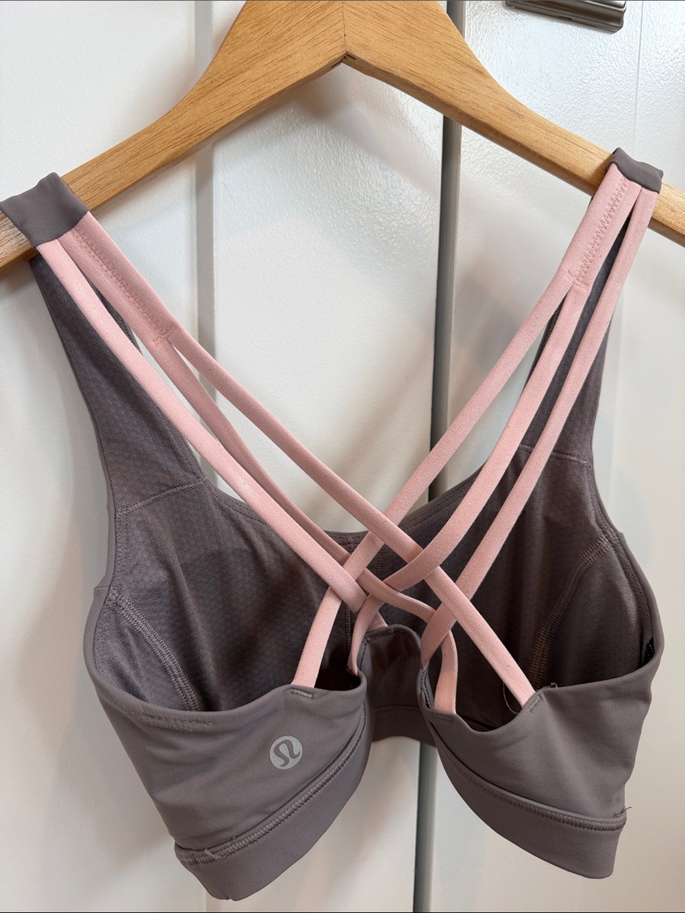lululemon athletica Mauve Sports Bra with Light Pink Strappy Back